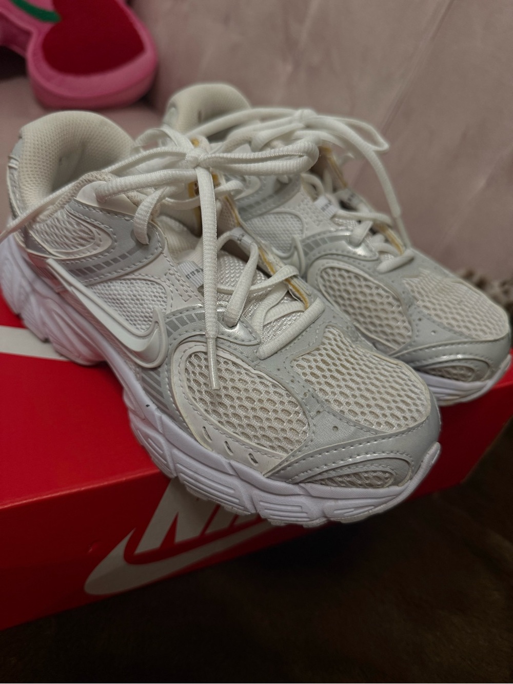 Nike White Kids' Mesh & Synthetic Sneakers